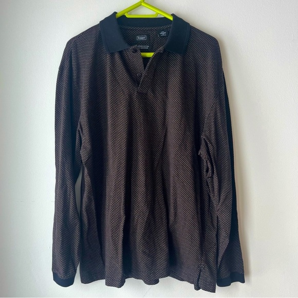 Haggar Brown Polo Shirt L | Retro Preppy Casual 100% Mercerized Cotton - Picture 1 of 11